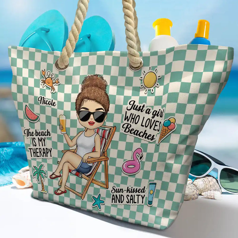 The Beach Is My Therapy - Personalized Beach Bag