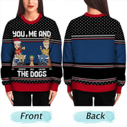 You, Me And The Dog - Personalized Unisex Ugly Sweater