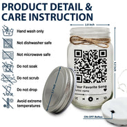Couples, Gift For Couples - Couple Favorite Song I'm Yours No Returns QR Code - Personalized Mason Jar Light