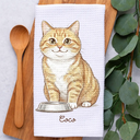 Photo - Colored Pencil ,Non-Eng,Happy,Dog Lovers,Pet Lovers,Cat Lovers - Custom Photo Colored Pencil Sketch Funny Dog Cat Pet - Personalized Kitchen Towel