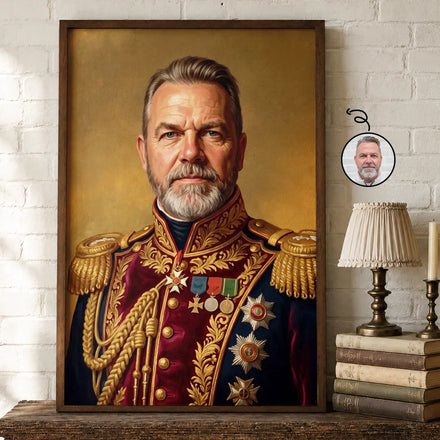 Custom Photo Royal Portrait Dad GrandPa Family - Personalized Poster