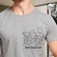 Gift For Husband,Gift For Yourself,Gift For Men,Gift For Father,Gift For Grandpa,Non-Eng,Photo - Faceless Outline Sketch,Proud - Custom Photo Faceless Outline Sketch Best Dad Ever Grandpa Papa - Personalized T Shirt