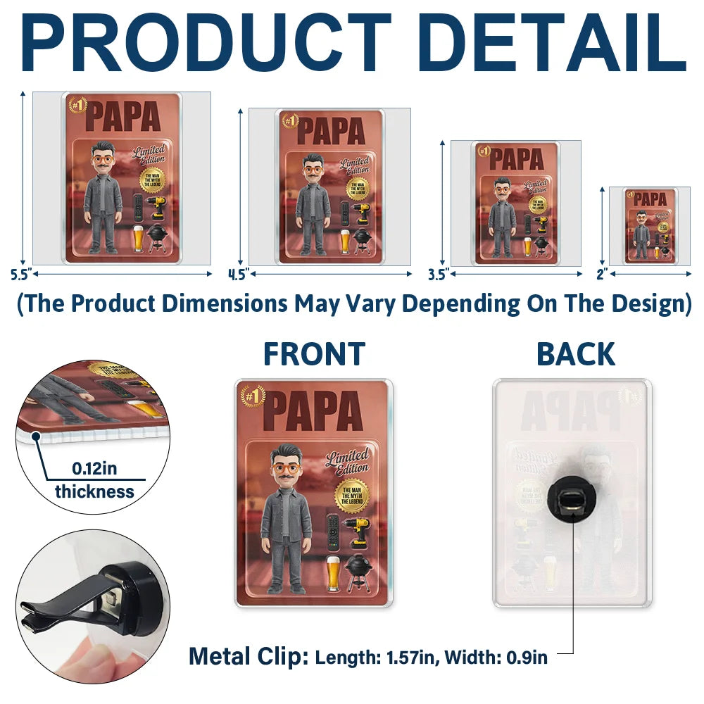 Gift For Husband,Gift For Yourself,Gift For Men,Gift For Father,Gift For Grandpa,Non-Eng,Photo - Toybox Figure,Humorous - Custom Photo Toybox Figure Dad Grandpa Limited Edition - Personalized Acrylic Car Vent Clip