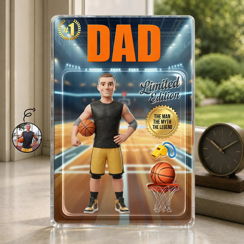 Gift For Husband,Gift For Yourself,Gift For Men,Gift For Father,Sport Dad,Dad's Hobby,Grandpa's Hobby,Basketball,Non-Eng,Photo - Toybox Figure,Playful - Custom Photo Toybox Figure Basketball Dad Grandpa Limited Edition - Personalized Custom Shaped Acrylic Plaque