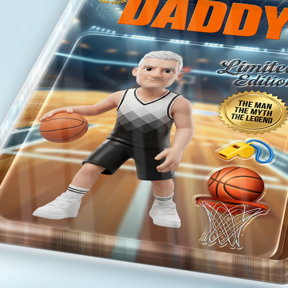 Gift For Husband,Gift For Yourself,Gift For Men,Gift For Father,Sport Dad,Dad's Hobby,Grandpa's Hobby,Basketball,Non-Eng,Photo - Toybox Figure,Playful - Custom Photo Toybox Figure Basketball Dad Grandpa Limited Edition - Personalized Custom Shaped Acrylic Plaque