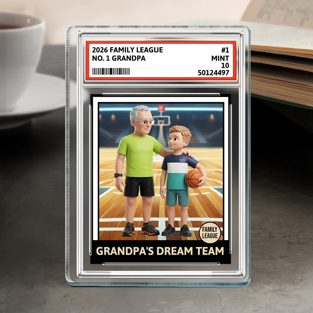 Gift For Husband,Gift For Yourself,Gift For Men,Gift For Father,Sport Dad,Dad's Hobby,Grandpa's Hobby,Basketball,Non-Eng,Photo - Toybox Figure,Playful - Custom Photo Toybox Figure Dream Team Family Exquisite Collection Dad Grandpa - Personalized Custom Shaped Acrylic Plaque