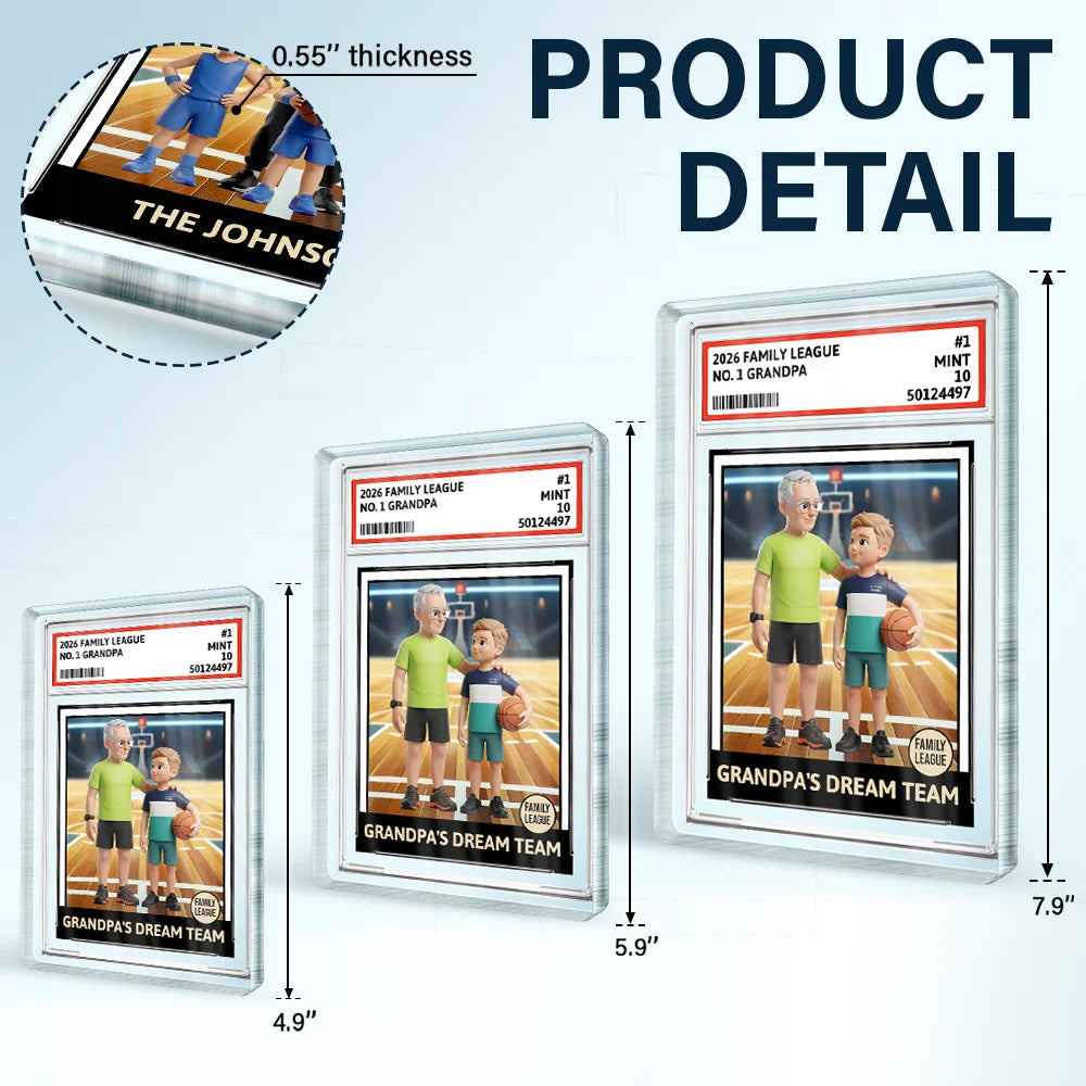 Gift For Husband,Gift For Yourself,Gift For Men,Gift For Father,Sport Dad,Dad's Hobby,Grandpa's Hobby,Basketball,Non-Eng,Photo - Toybox Figure,Playful - Custom Photo Toybox Figure Dream Team Family Exquisite Collection Dad Grandpa - Personalized Custom Shaped Acrylic Plaque
