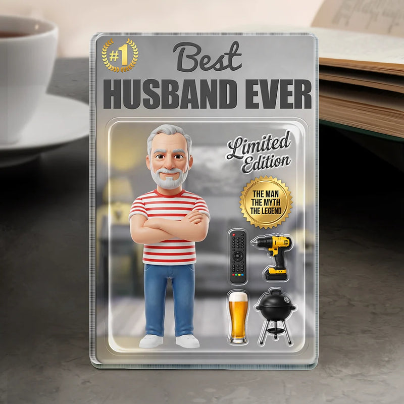 Gift For Husband,Gift For Yourself,Gift For Men,Gift For Father,Gift For Grandpa,Non-Eng,Photo - Toybox Figure,Humorous - Custom Photo Toybox Figure Best Dad Grandpa Ever Limited Edition - Personalized Custom Shaped Acrylic Plaque