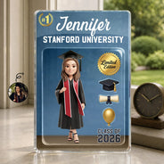 Graduation,Gift For Yourself,Gift For Women,Gift For Men,Gift For Daughter,Gift For Son,Gift For Sibling,Gift For Sisters,Gift For Brothers,Gift For Bestie,Non-Eng,Photo - Toybox Figure,Playful - Custom Photo Toybox Figure Graduation Limited Edition - Personalized Custom Shaped Acrylic Plaque