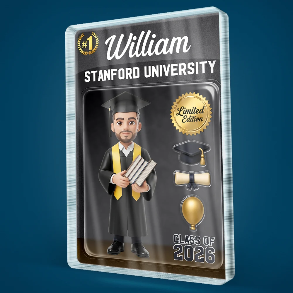 Graduation,Gift For Yourself,Gift For Women,Gift For Men,Gift For Daughter,Gift For Son,Gift For Sibling,Gift For Sisters,Gift For Brothers,Gift For Bestie,Non-Eng,Photo - Toybox Figure,Playful - Custom Photo Toybox Figure Graduation Limited Edition - Personalized Custom Shaped Acrylic Plaque