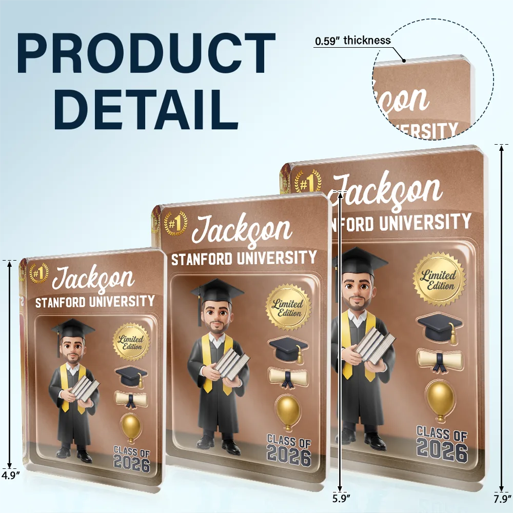 Graduation,Gift For Yourself,Gift For Women,Gift For Men,Gift For Daughter,Gift For Son,Gift For Sibling,Gift For Sisters,Gift For Brothers,Gift For Bestie,Non-Eng,Photo - Toybox Figure,Playful - Custom Photo Toybox Figure Graduation Limited Edition - Personalized Custom Shaped Acrylic Plaque