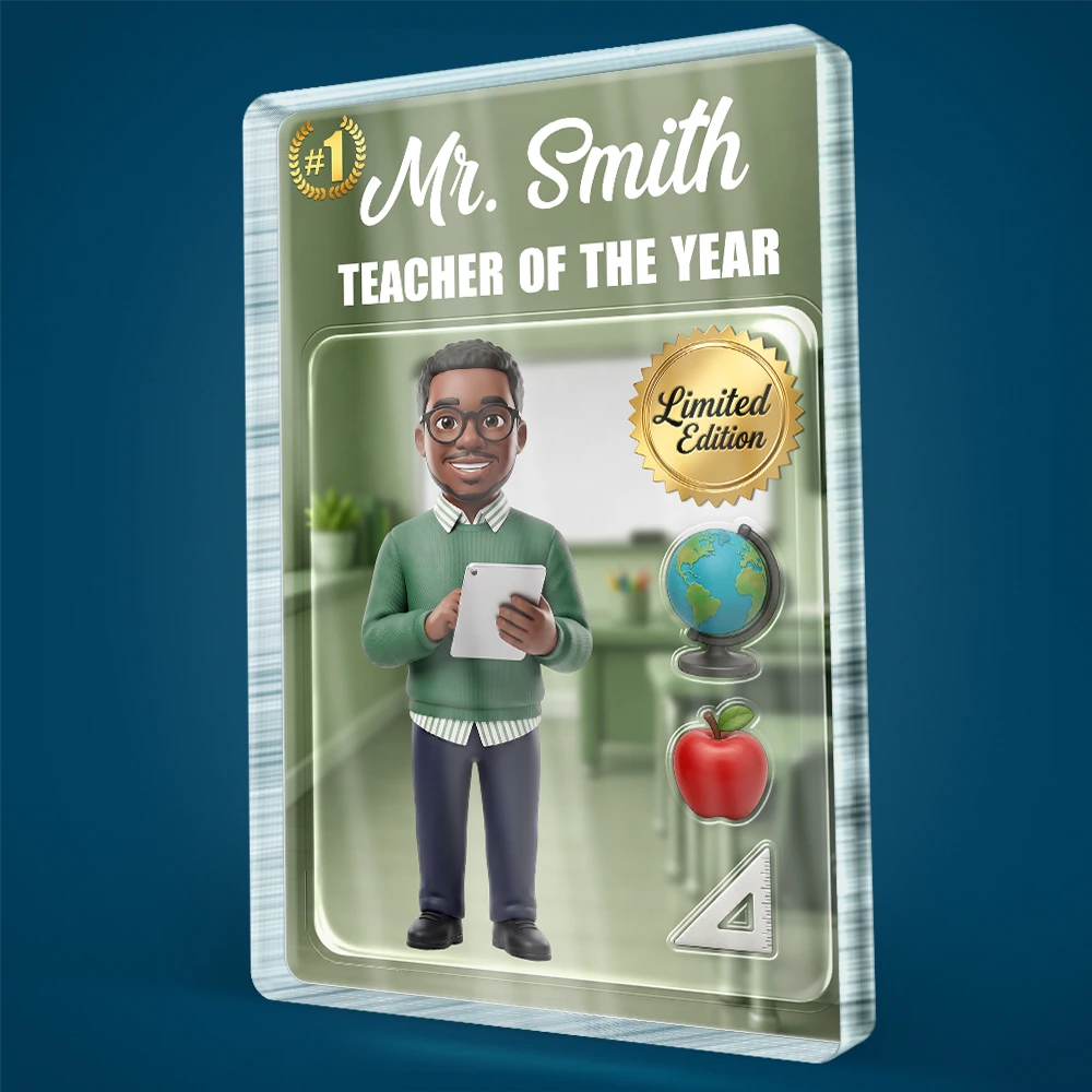 Gift For Yourself,Gift For Women,Gift For Men,Teacher,Gifts For Colleagues,Non-Eng,Photo - Toybox Figure,Playful - Custom Photo Toybox Figure Teacher Limited Edition - Personalized Custom Shaped Acrylic Plaque