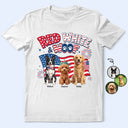 America 250th,Custom Photo,Independence Day,Art Design,Pet Lovers,Playful,Photo - US Theme Accessories 3D Cartoon - Custom Photo 3D Cartoon With US Accessories Red White Woof - Personalized T Shirt