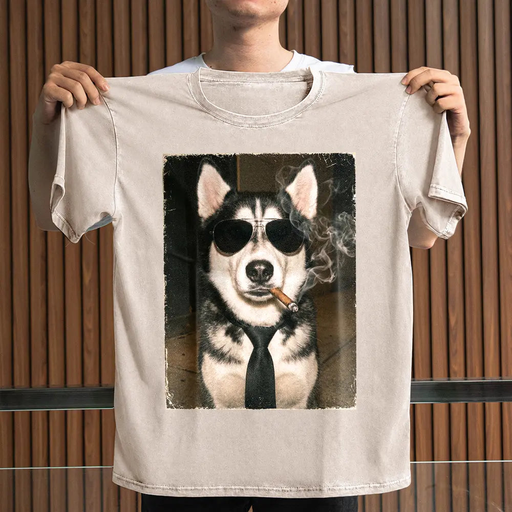 Custom Photo, Art Design, Summer, Pet Lovers, Adorable, Photo - Cool Street Pet - Custom Photo Cool Street Pet Portrait - Personalized Vintage Washed T Shirt