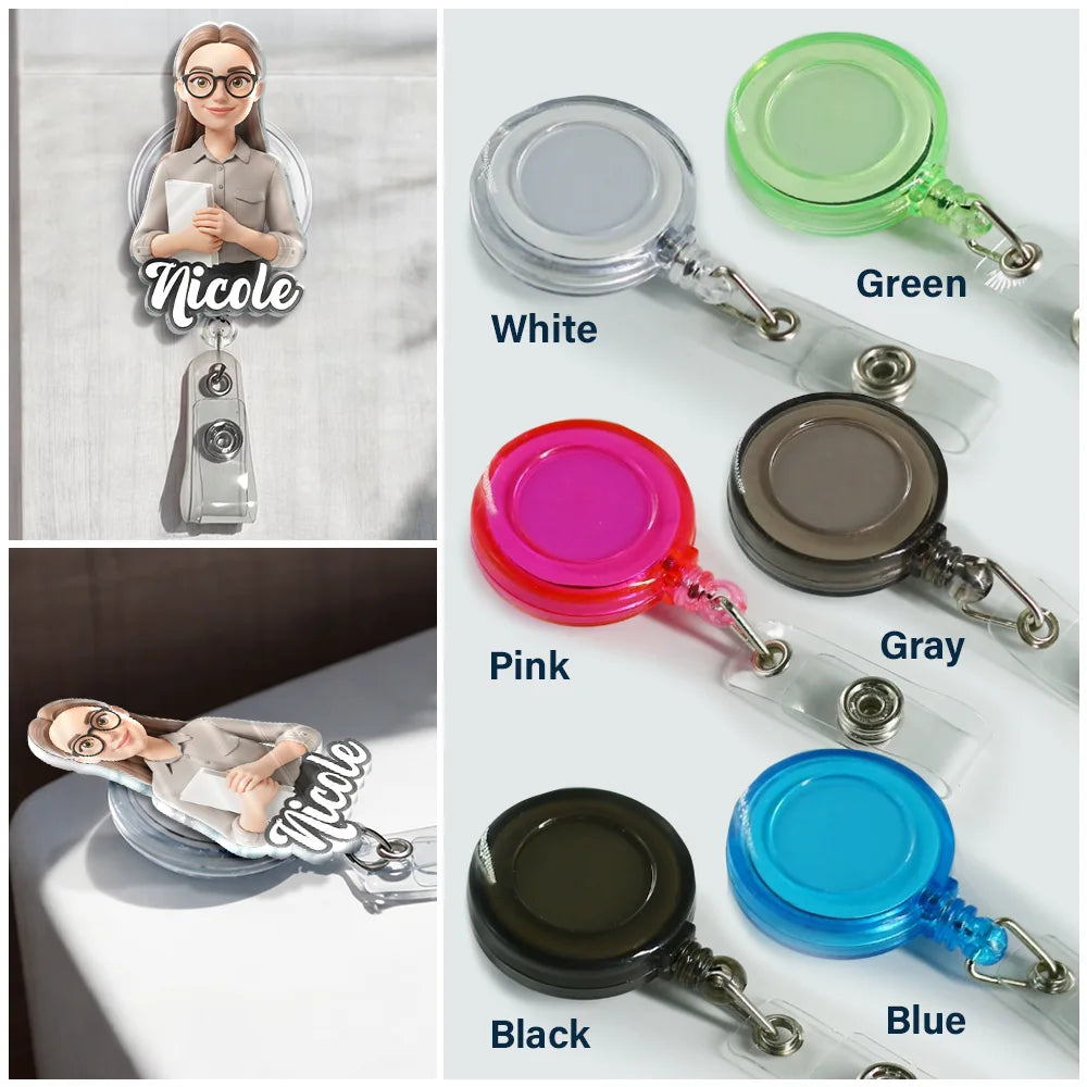 Custom Photo, Art Design, Gift For Yourself, Adorable, Photo - Toybox Figure Half Body - Custom Photo Toybox Figure Career Diversity - Personalized Badge Reel