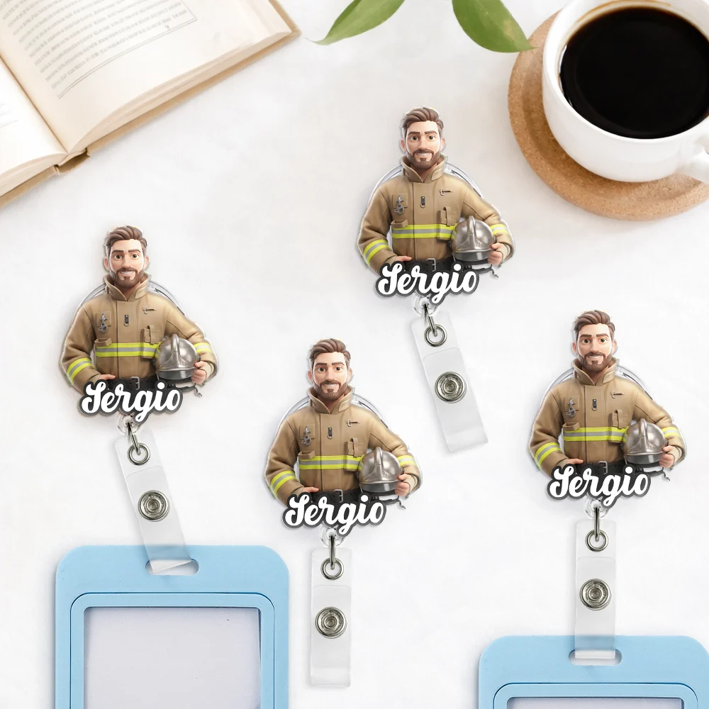 Custom Photo, Art Design, Gift For Yourself, Adorable, Photo - Toybox Figure Half Body - Custom Photo Toybox Figure Career Diversity - Personalized Badge Reel