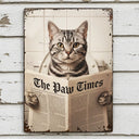 Custom Photo,Art Design,Pet Lovers,Humorous,Photo - Funny Bathroom Pet  - Custom Photo Funny Bathroom Pet Toilet Dog Cat - Personalized Classic Metal Signs