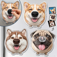 Custom Photo,Art Design,Dog Lovers,Pet Lovers,Playful,Photo - Squishy Dog Nose - Custom Photo Funny Dog Nose Boop It - Personalized Squishy Acrylic Fridge Magnet