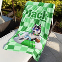 Summer, Family, Playful - Poolside Beach Vacation Family Pet Kid - Personalized Beach Towel