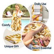 Summer, Family, Playful - Custom Photo 3D Summer Concept Poolside Beach Vacation Family Pet Kid - Personalized Beach Towel