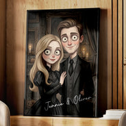 Top Market,Art Design,Playful,Halloween,Family,Photo - Gothic Portrait Art - Custom Photo Gothic Portrait Art Family Couple Pet Lovers - Personalized Poster
