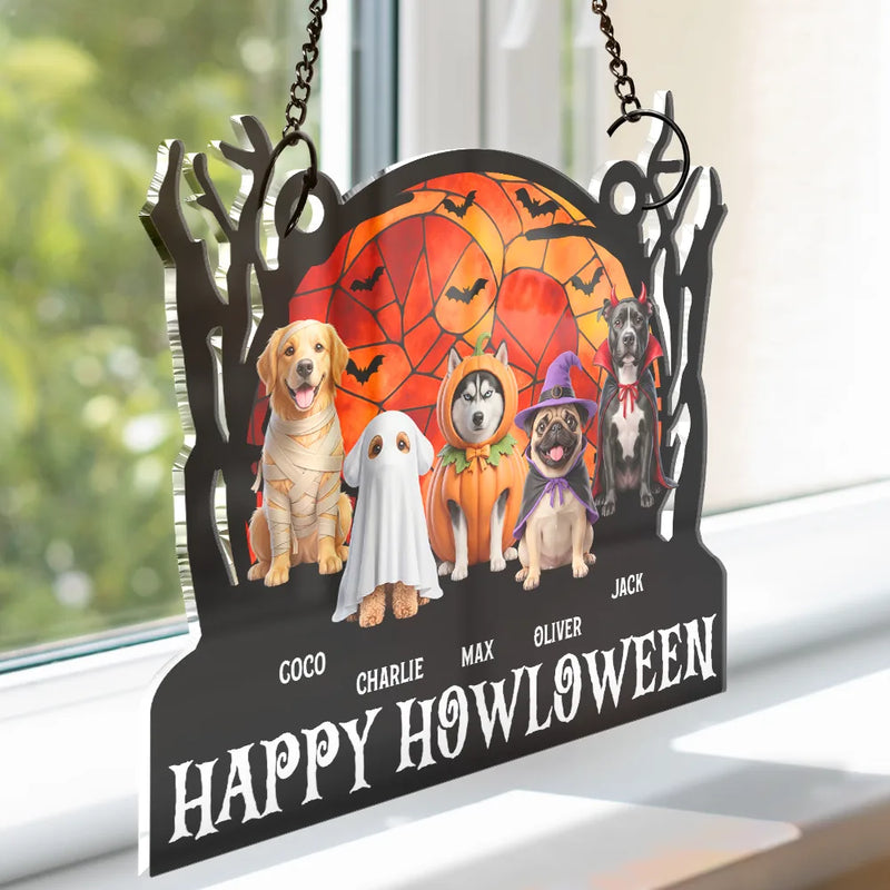 Art Design,Playful,Halloween,Pet Lovers,Photo - Halloween Theme Accessories 3D Cartoon - Custom Photo 3D Halloween Themed Pet Happy Meowloween - Personalized Window Hanging Suncatcher Ornament