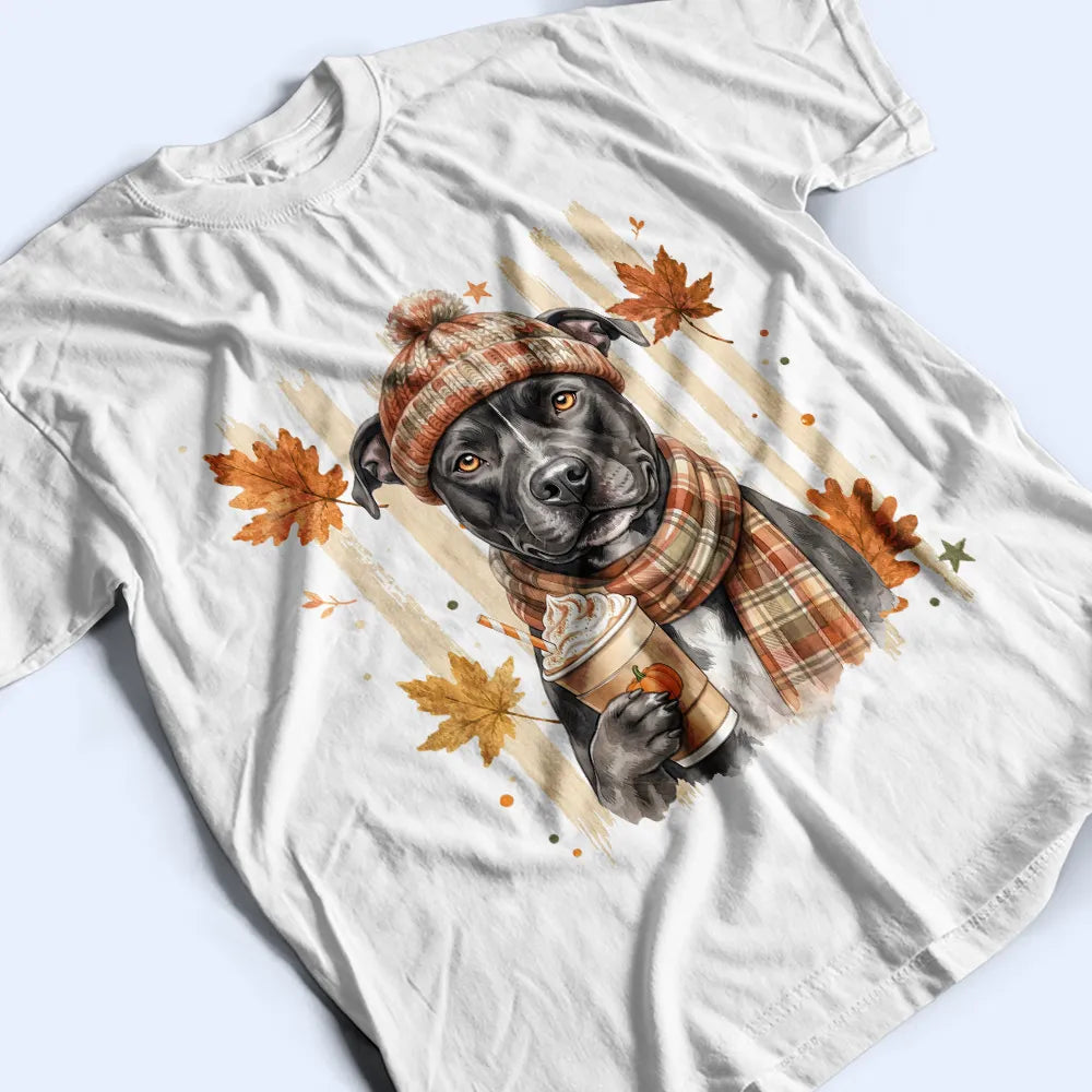 Adorable, Art Design, Pet Lovers, Photo - Autumn Theme Pet - Custom Photo Watercolor Pet With Autumn Accessories Autumn Cute Portrait Dog Cat - Personalized T Shirt