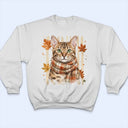 Adorable, Art Design, Pet Lovers, Photo - Autumn Theme Pet - Custom Photo Watercolor Pet With Autumn Accessories Autumn Cute Portrait Dog Cat - Personalized T Shirt