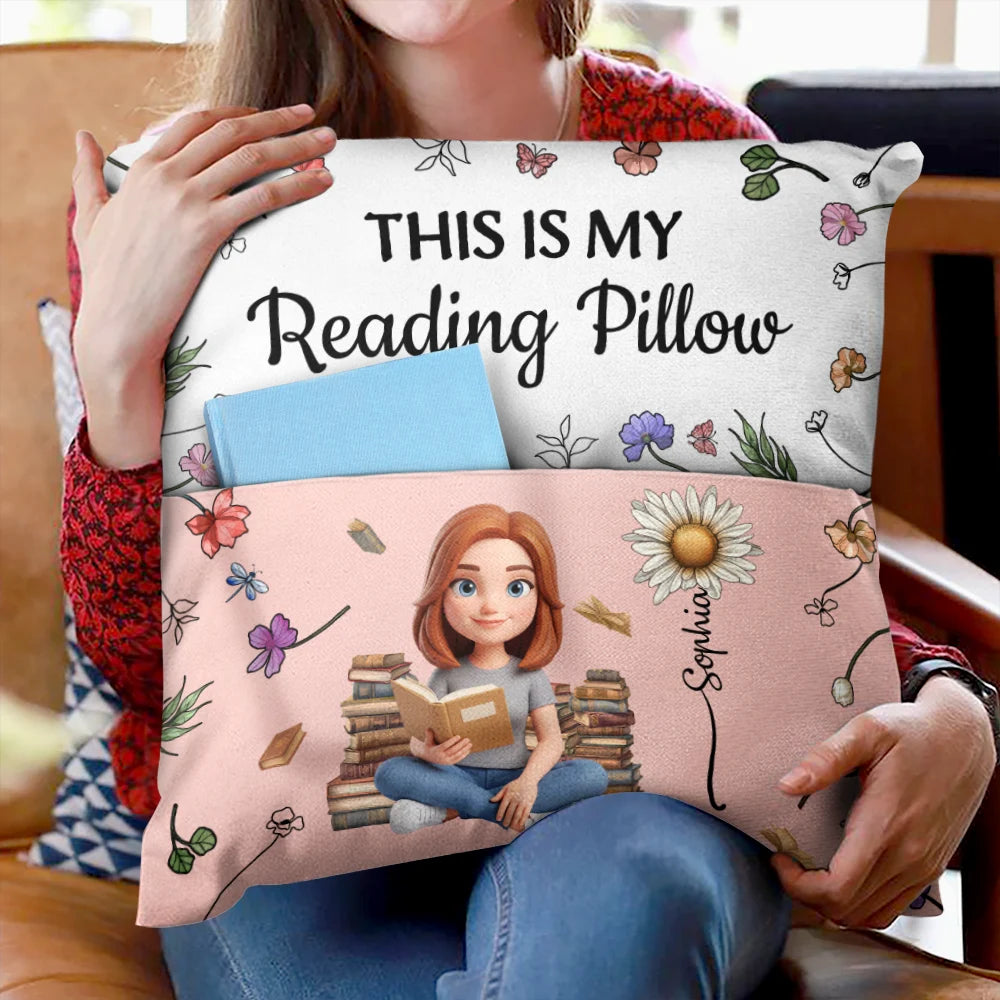 Art Design,Christmas,Cozy,Reading,Gift For Yourself,Photo - 3D Reading Woman & Man - Custom Photo 3D Book Lover This Is My Reading Pillow - Personalized Pocket Pillow