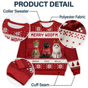 Art Design,Playful,Christmas,Pet Lovers,Photo - Christmas Accessories 3D Cartoon Pet - Custom Photo 3D Christmas Themed Pet Meowy Catmas Feliz Navidog - Personalized Unisex Ugly Sweater