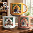 Art Design,Halloween,Romantic,Gift For Couples,Photo - Skeleton Day Of The Dead - Custom Photo Sugar Skull Cartoon Till Death Do Us Part - Personalized Pottery Mug