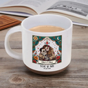 Art Design,Halloween,Romantic,Gift For Couples,Photo - Skeleton Day Of The Dead - Custom Photo Sugar Skull Cartoon Till Death Do Us Part - Personalized Pottery Mug