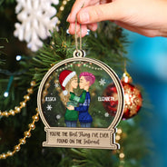 Christmas Side View Couple Best Thing On The Internet - Gift For Couples - Personalized 2-Layered Mix Ornament
