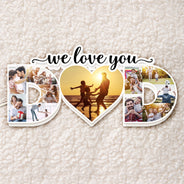 Custom Photo Dad We Love You - Gift For Father - Personalized Custom Shaped Photo Light Box