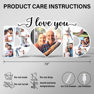 Custom Photo Dad We Love You - Gift For Father - Personalized Custom Shaped Photo Light Box