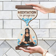 Yoga In Progress - Gift For Yoga Lovers - Personalized Custom Shaped Wood Sign
