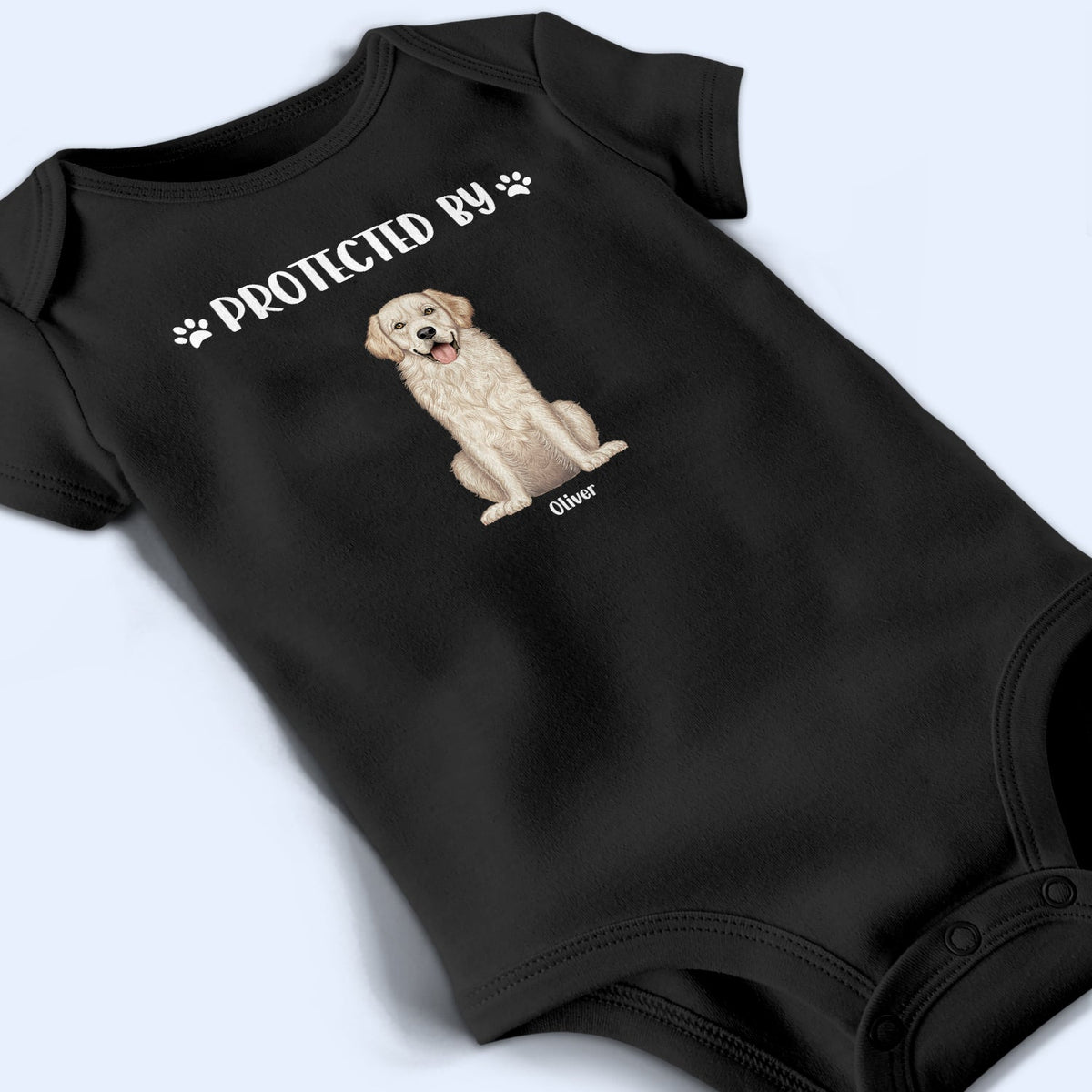 Dog Lovers Protected By - Gift For Baby, Baby Shower, New Baby - Personalized Baby Onesie