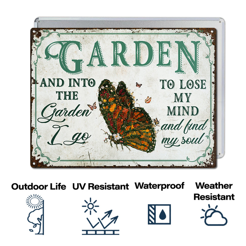 Wander Prints Gift For Gardening Lovers - Butterfly Rustic Metal Signs - Yard Decor, Birthday, Housewarming Gift AZCS