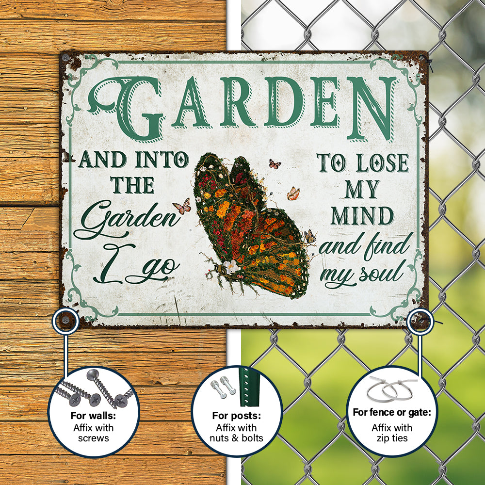 Wander Prints Gift For Gardening Lovers - Butterfly Rustic Metal Signs - Yard Decor, Birthday, Housewarming Gift AZCS