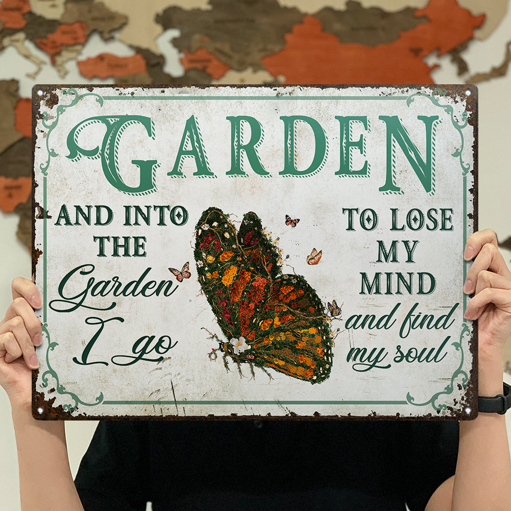 Wander Prints Gift For Gardening Lovers - Butterfly Rustic Metal Signs - Yard Decor, Birthday, Housewarming Gift AZCS