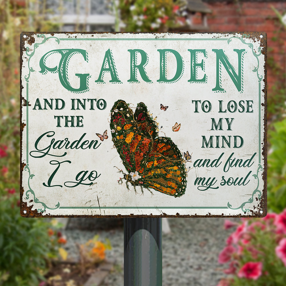 Wander Prints Gift For Gardening Lovers - Butterfly Rustic Metal Signs - Yard Decor, Birthday, Housewarming Gift AZCS