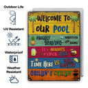 Wander Prints Gift For Pool Lovers - Welcome To Our Pool Rustic Metal Signs - Outdoor Decor, Summer, BBQ Party Gift AZCS