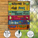 Wander Prints Gift For Pool Lovers - Welcome To Our Pool Rustic Metal Signs - Outdoor Decor, Summer, BBQ Party Gift AZCS