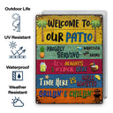 Wander Prints Gift For Patio Lovers - Welcome To Our Patio Rustic Metal Signs - Outdoor Decor, Summer, BBQ Party Gift AZCS