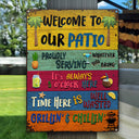Wander Prints Gift For Patio Lovers - Welcome To Our Patio Rustic Metal Signs - Outdoor Decor, Summer, BBQ Party Gift AZCS