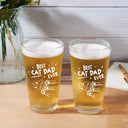 Best Dog Dad Ever Hand Punch - Personalized Beer Glass
