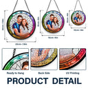 Gift For Couples,Family,Pet Lovers,Love,Dog Lovers,Cat Lovers - Custom Photo Portrait Couple Family Pet - Personalized Stained Glass Window Hanging Suncatcher