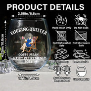 Oops I Mean Happy Retirement - Personalized Stemless Wine Glass