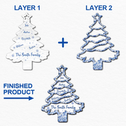 Christmas,Family,Parents,Happy,Gift For Grandparents,Gift For Sibling - Christmas Tree Family Sibling Bestie Toile - Personalized 2-Layered Wooden Ornament
