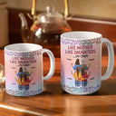Funny,Gift For Mother,Mom,Daughters,Gift For Daughter - Like Mother Like Daughter Twinkle Leopard - Personalized White Edge-to-Edge Mug